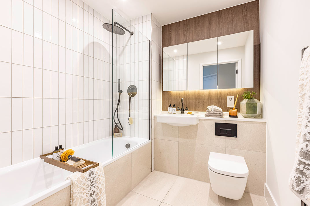 Show Home Bathroom at Verdo – Kew Bridge | New Build Homes in West London